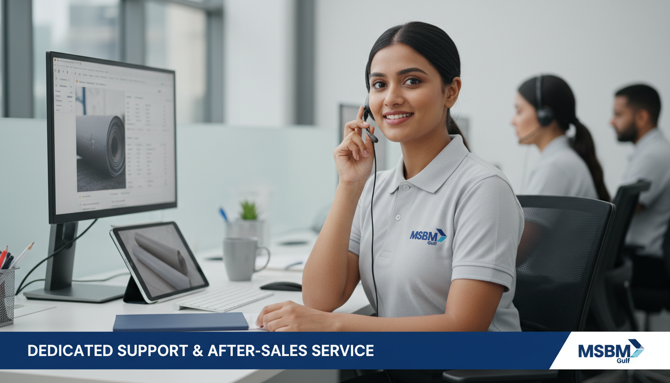 a friendly customer service representative wearing an MSBM Gulf uniform